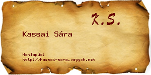 Kassai Sára névjegykártya